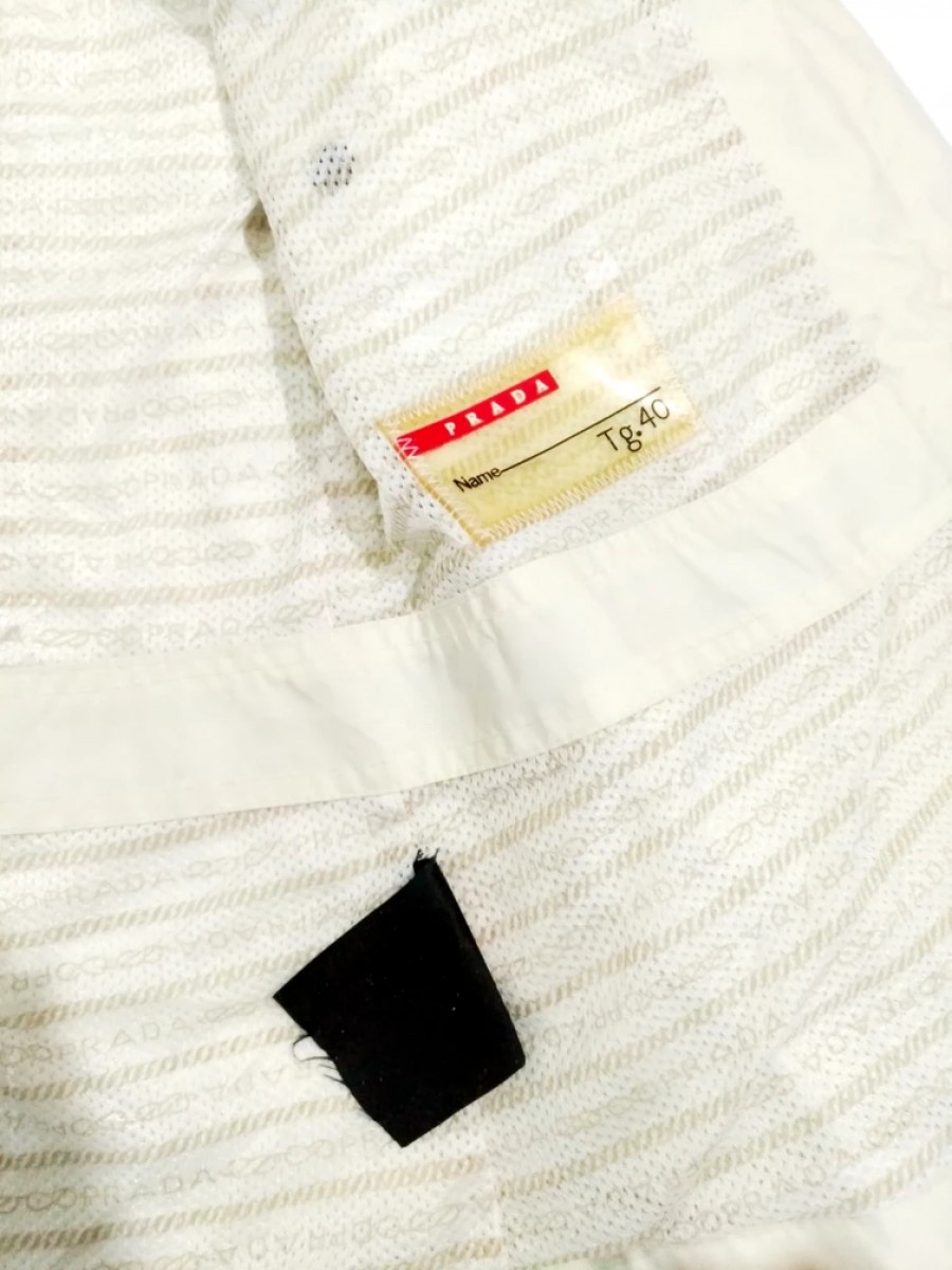 RARE! PRADA MONOGRAM LINING CREAM HYPE LIGHT JACKET - 14