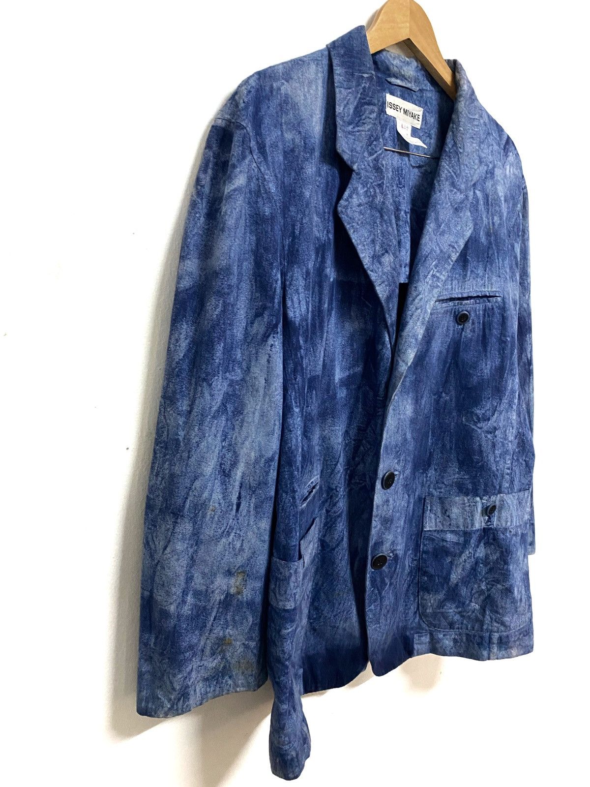 Rare🔥Archive Issey Miyake Dyed Indigo Bleach Jacket - 5