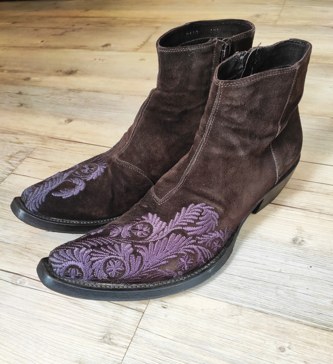 Gianni Barbato - GRAIL! Embroidered boots.Like Saint Laurent or Dioir boots - 8