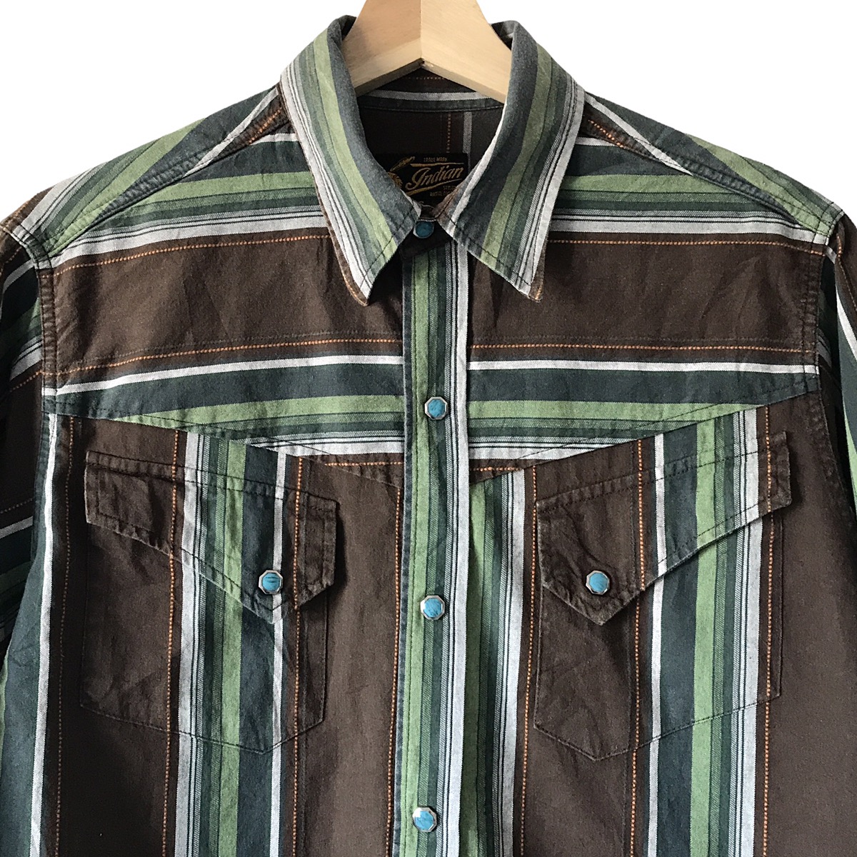 America - Authentic Indian Motorcycles Toyo Ent. Japan Western Shirt - 3