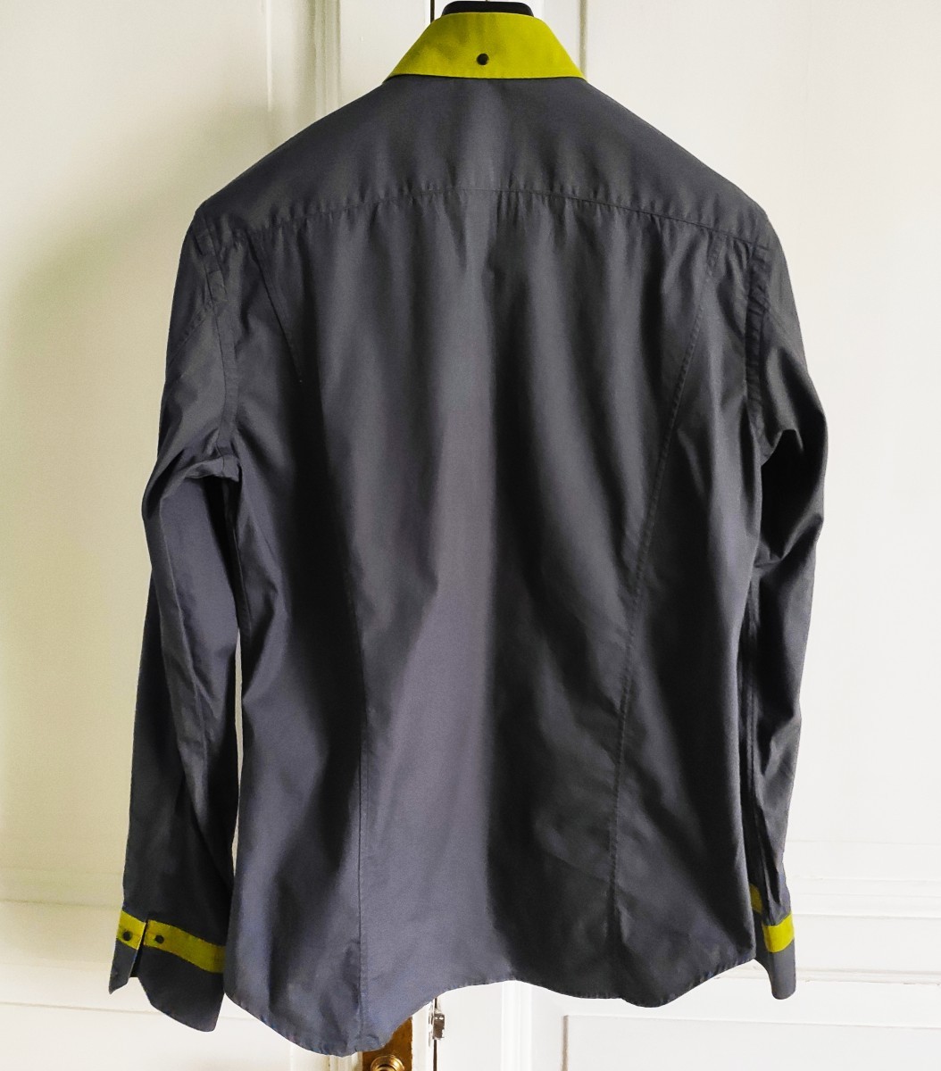 Thierry Mugler - GRAIL! Snap fastening contrast shirt.Like Gaultier or Dior - 2