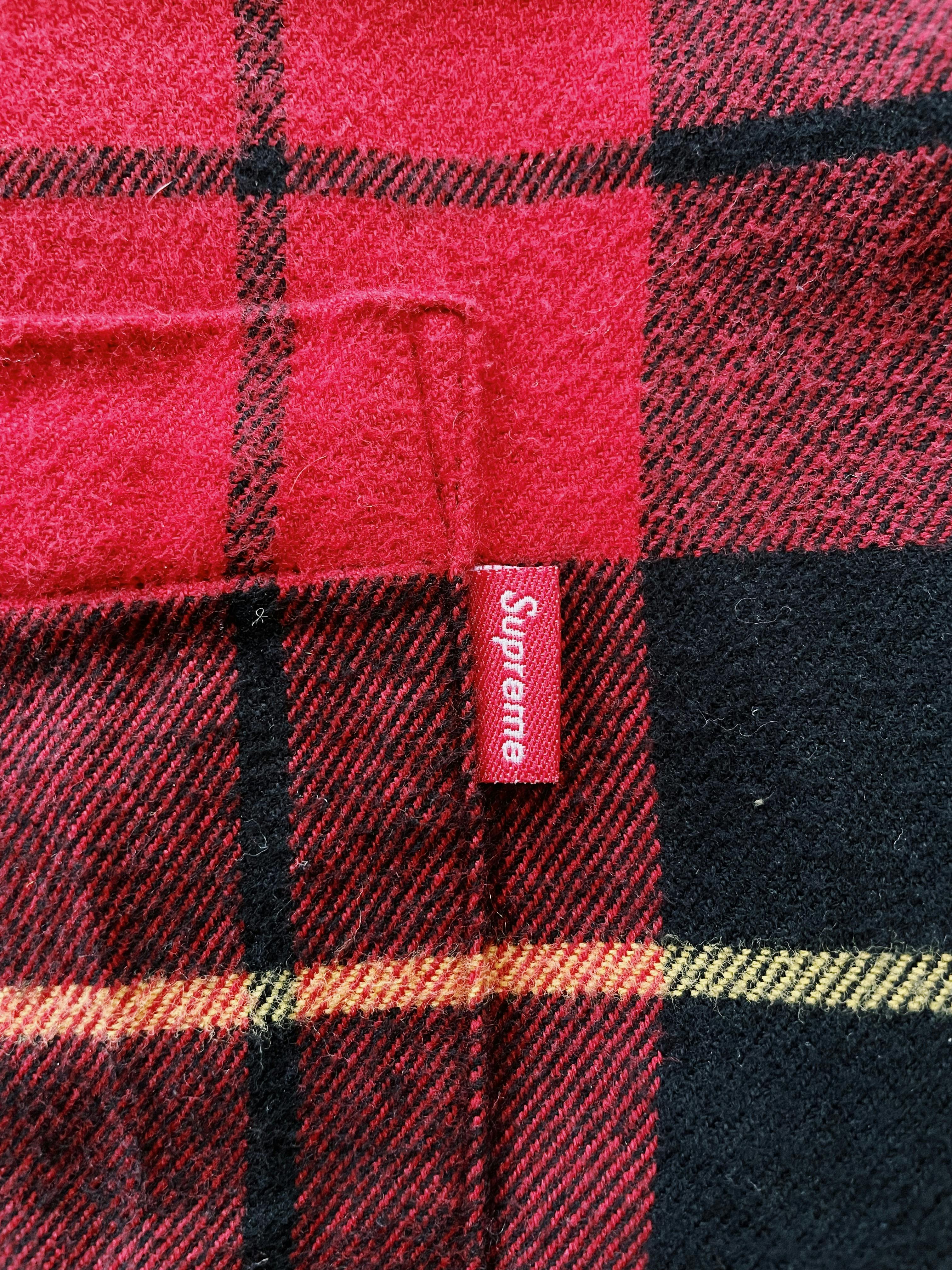 Supreme Tartan Longsleeve Flannel Shirt Red / Black - 4