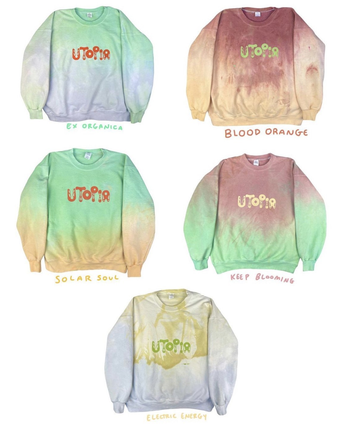 Underground - Utopia “Keep Blooming” 1/1 tie dye crewneck sweatshirt - 6
