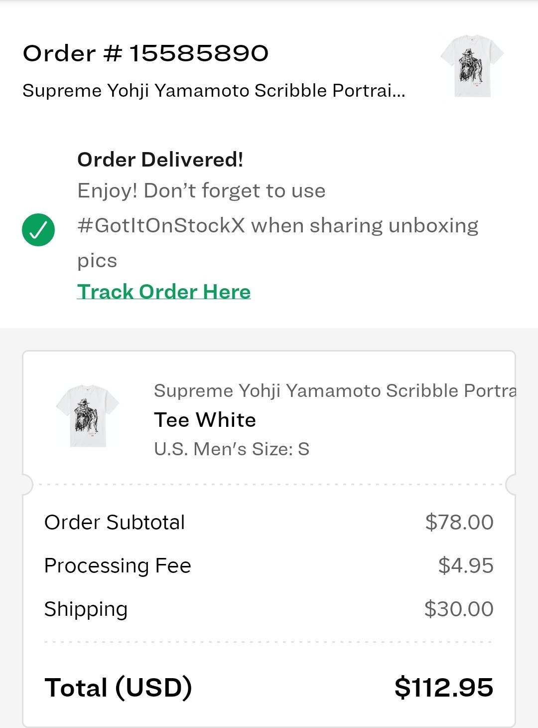 FW2020 SUPREME YOHJI YAMAMOTO SCRIBBLE PORTRAIT TEE WHITE - 2