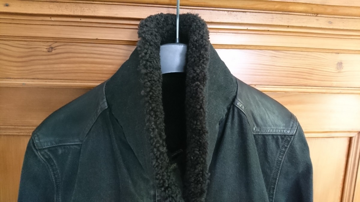 RARE Black Label Teddy Sherpa Denim Leather Detail Jacket - 9
