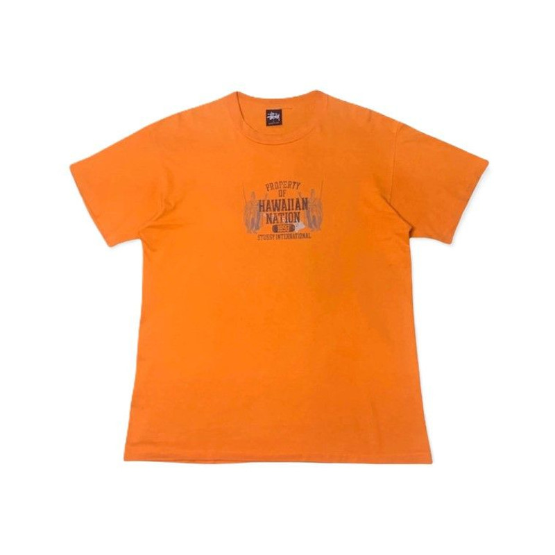 Vintage 90s Stussy Hawaiian Nation 1898 USA Single Stitch L - 1