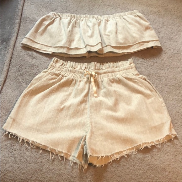 etophe studios - Linen Style Short + Ruffle Bandeau Matching Set - 13