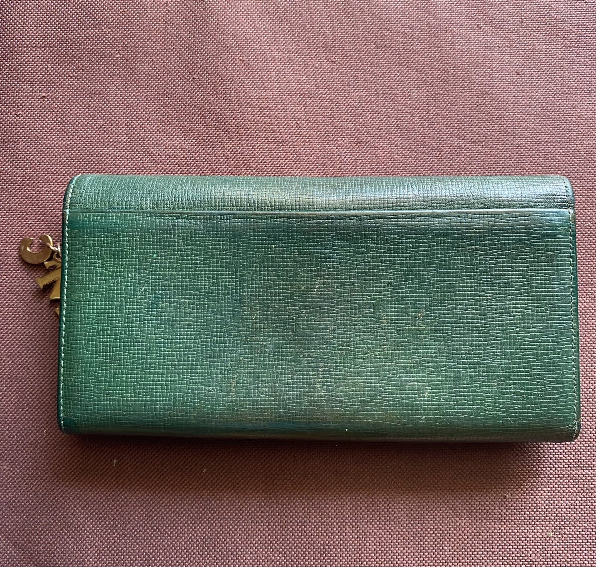 Authentic MCM Green Leather Long Wallet - 2