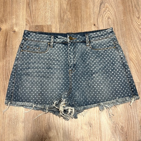 Blank NYC - Black NYC Polka Dot Frayed Hem Shorts - 1