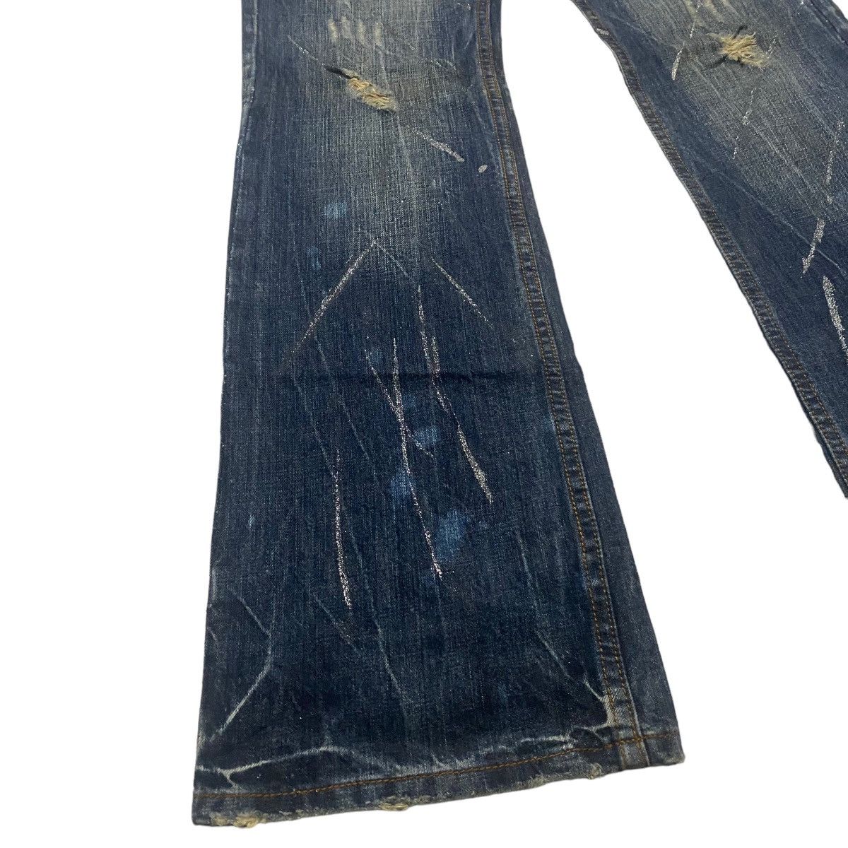 Le Grande Bleu (L.G.B.) - SEMANTIC DESIGN Whisker Denim Flare Jeans Leather Trimmed - 8