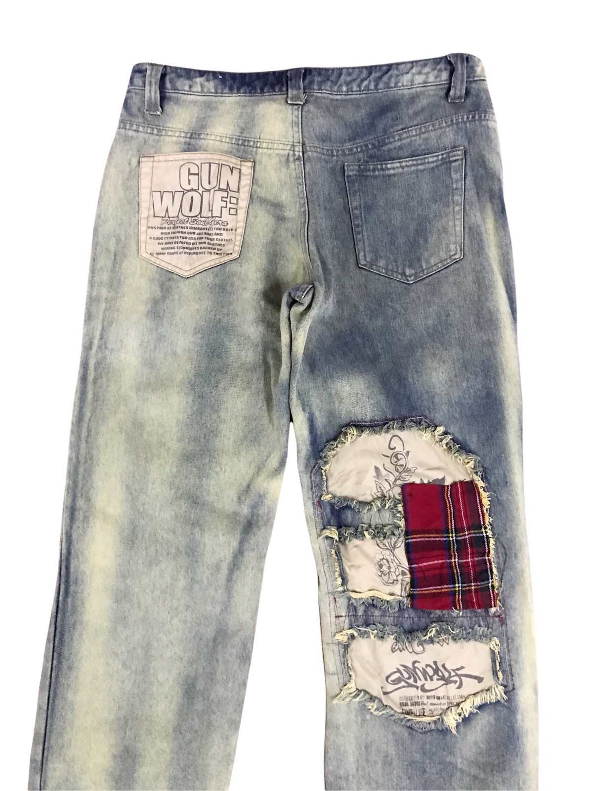 Vintage - Japanese Brand Gun Wolf Machine Head Patches Jeans - 4