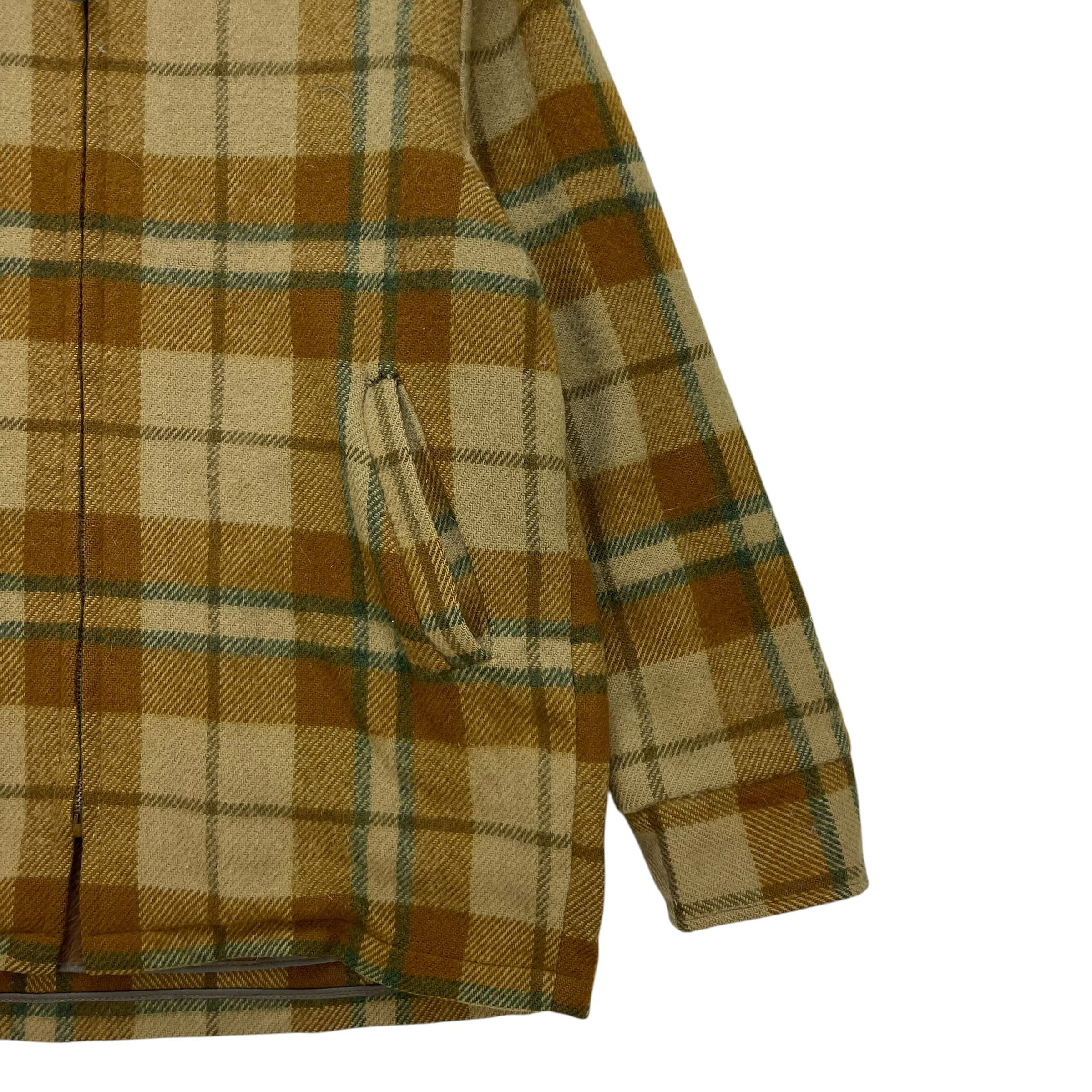 Vintage 60s Wool Rich Made In Usa Pure Wool Checked Warm Jacket - 8