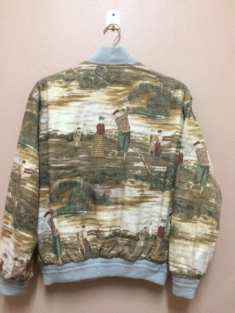 Vintage - 80s Velvet Turnberry hotel scotland Fullprint Bomber - 7