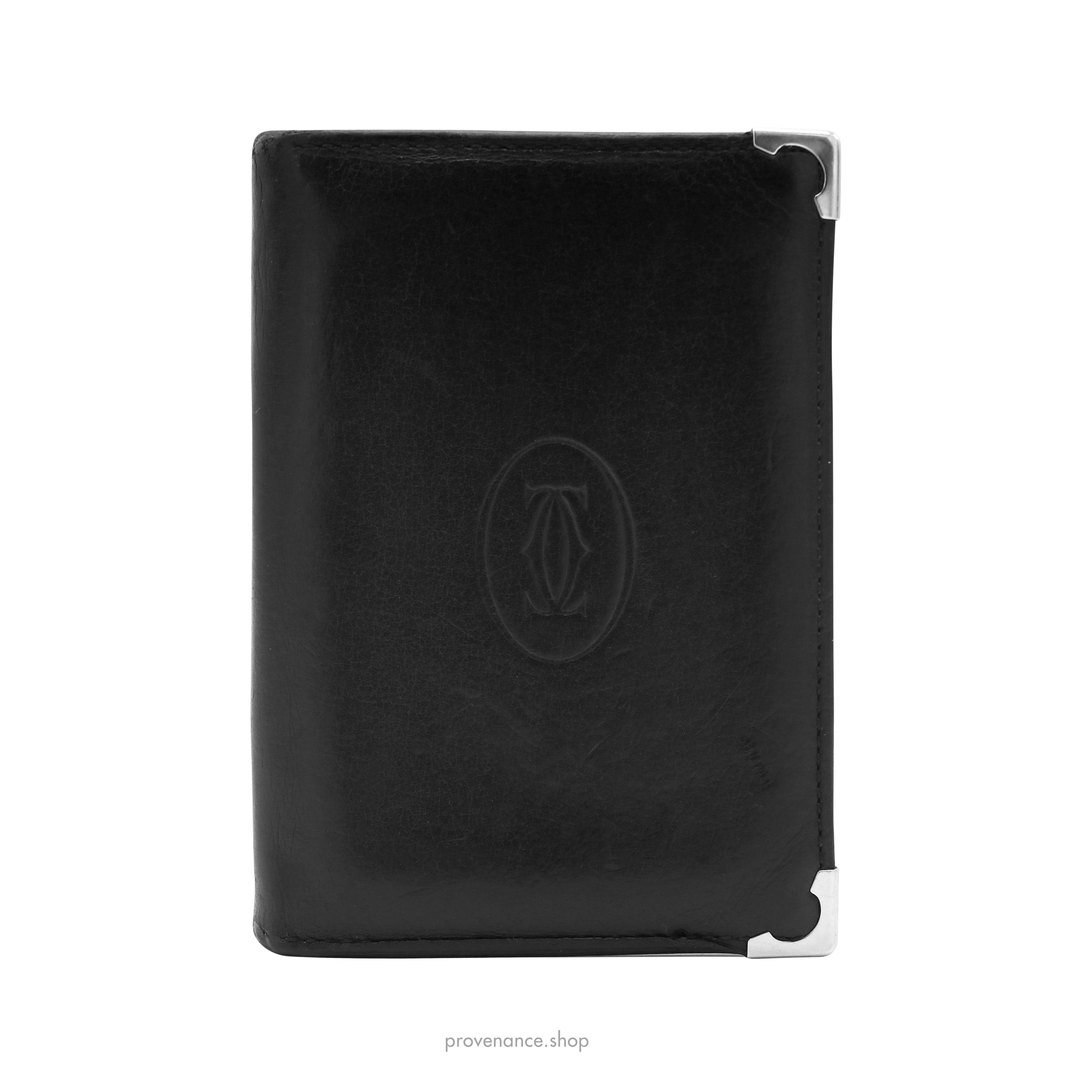 Pocket Organizer Wallet - Black & Burgundy Leather - 3
