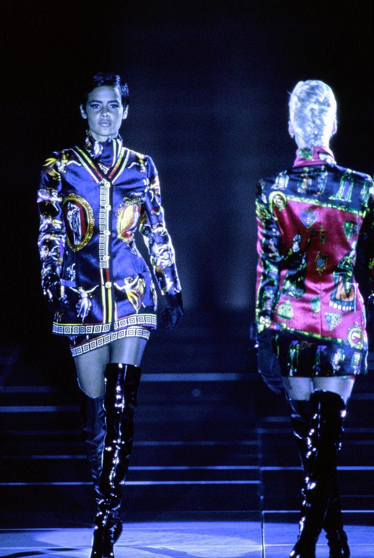 Vintage Gianni Versace Couture “Canova” Print Skirt Suit - 2