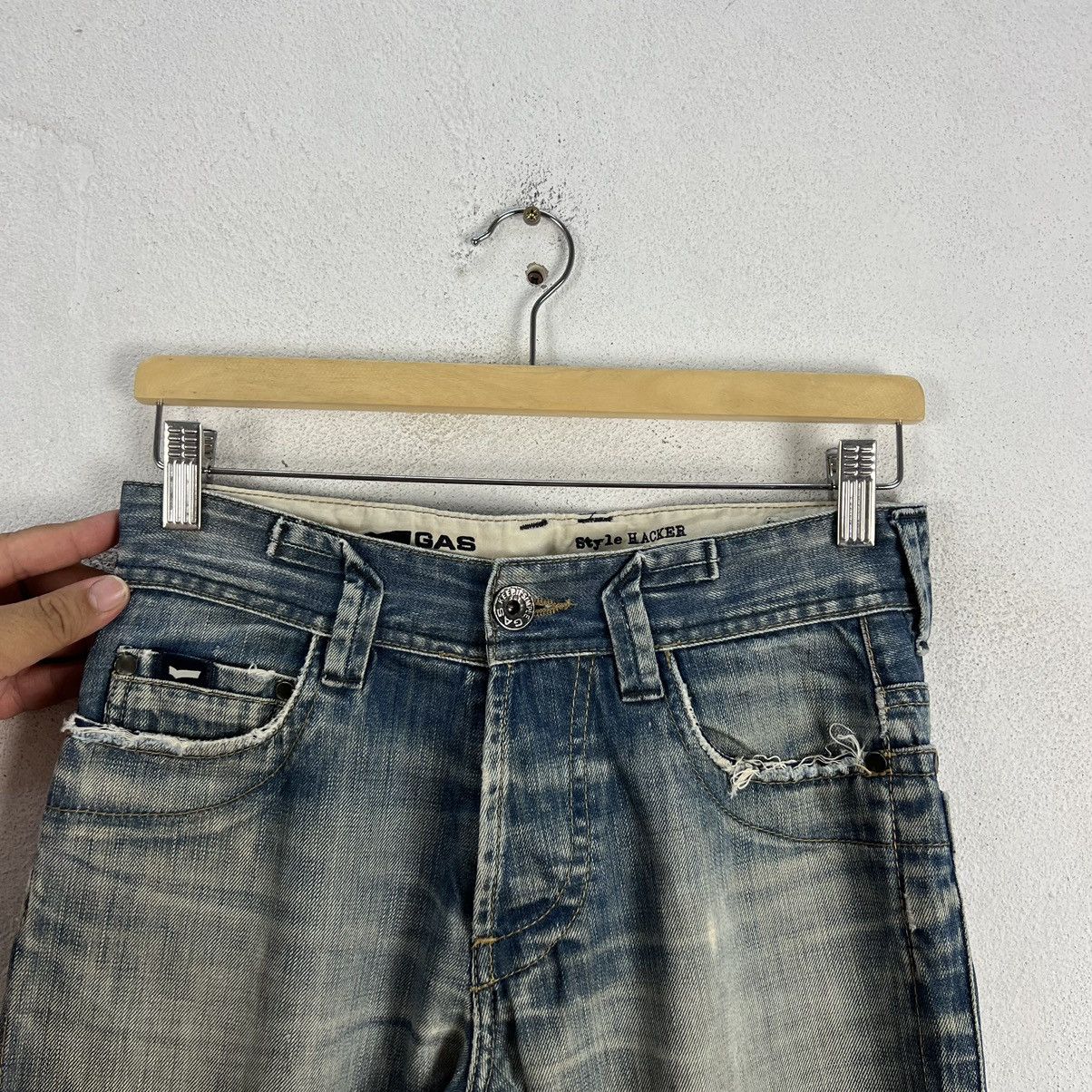 VINTAGE GAS MADE IN ITALY DISTRESSED DENIM - 6