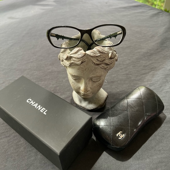 CHANEL CH 3242 714 52mm Bow Logo Black Eyeglasses Frames Italy Coquette 2013 GUC - 2