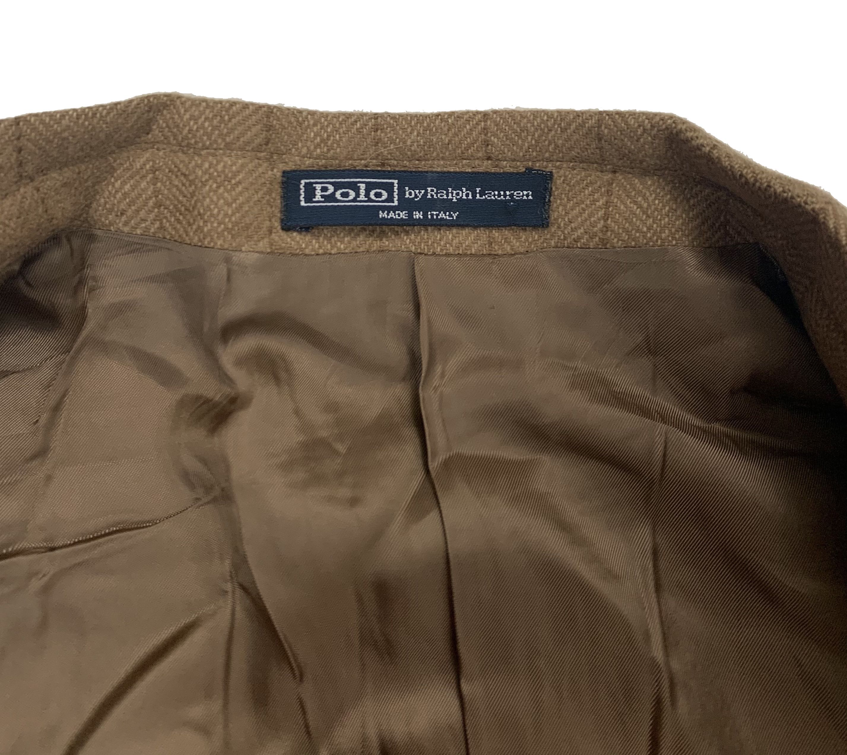 Vintage Polo by Ralph Lauren Blazer Polo IV Cashmere Sport Blazer Men Size 42R Classic Suit Brown Chic Fashion Jacket - 6