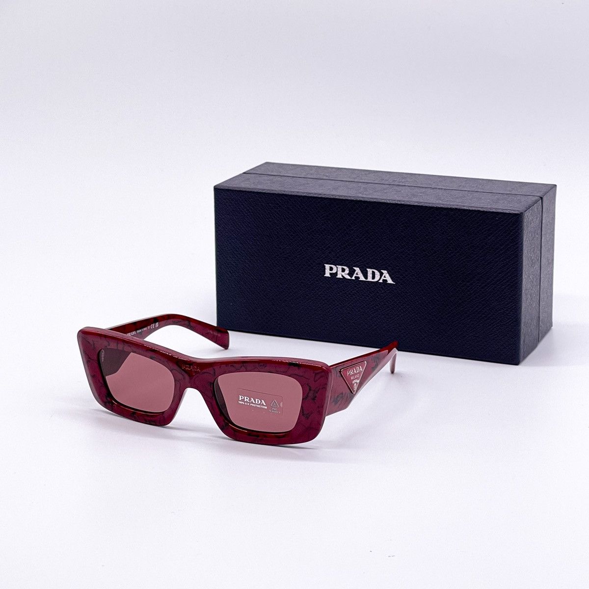 NEW PRADA PR13ZS 15D08S CAT EYE SUNGLASSES PR13ZSF RED - 1