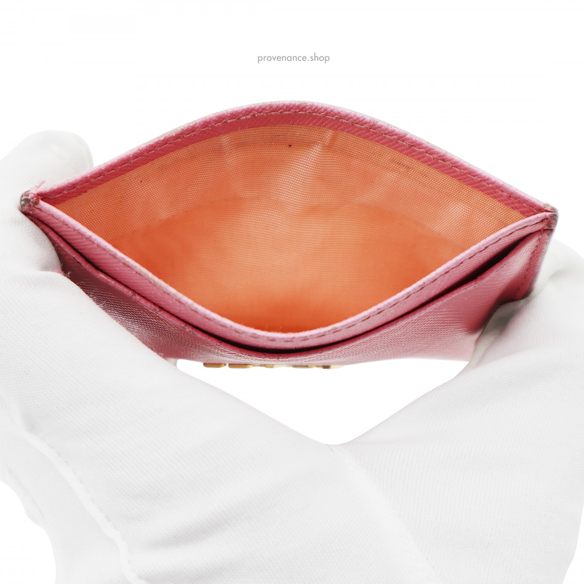BOX  Prada Cardholder - Pink Saffiano Leather - 6