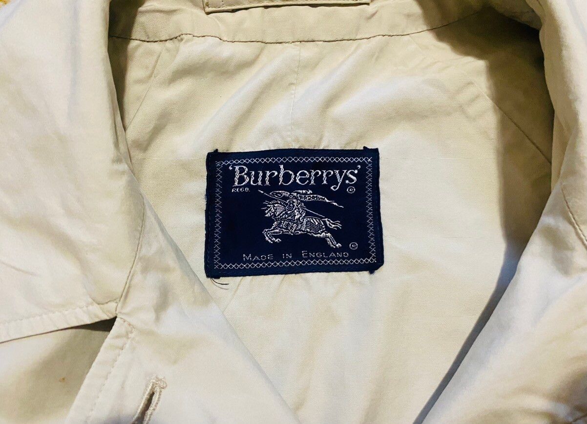 Burberry Vintage Trench Long Coat Cotton Beige Men’s S - 15