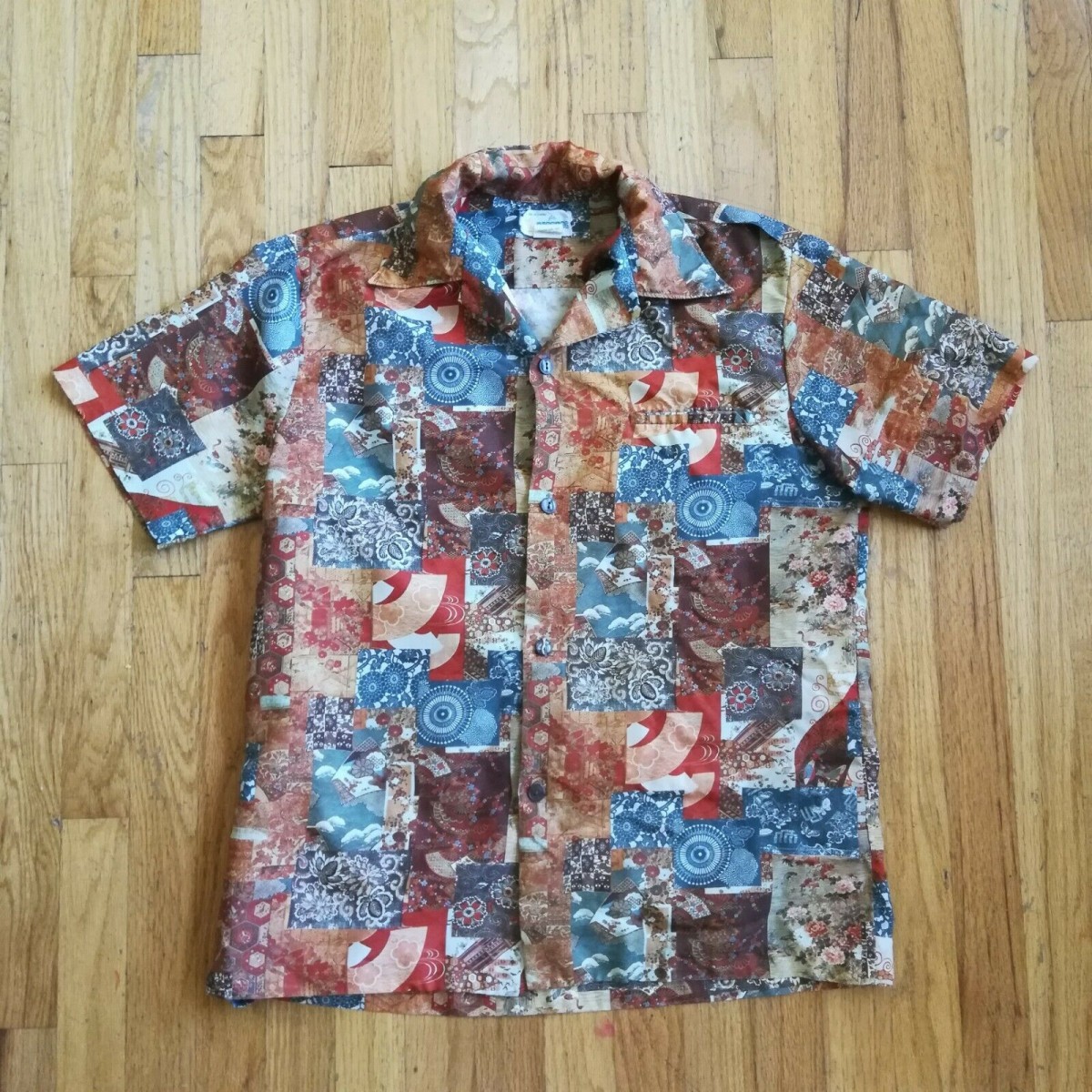 Vintage - Authentic 60s Hawaiian Paisley Floral Patchwork Shirt - 1