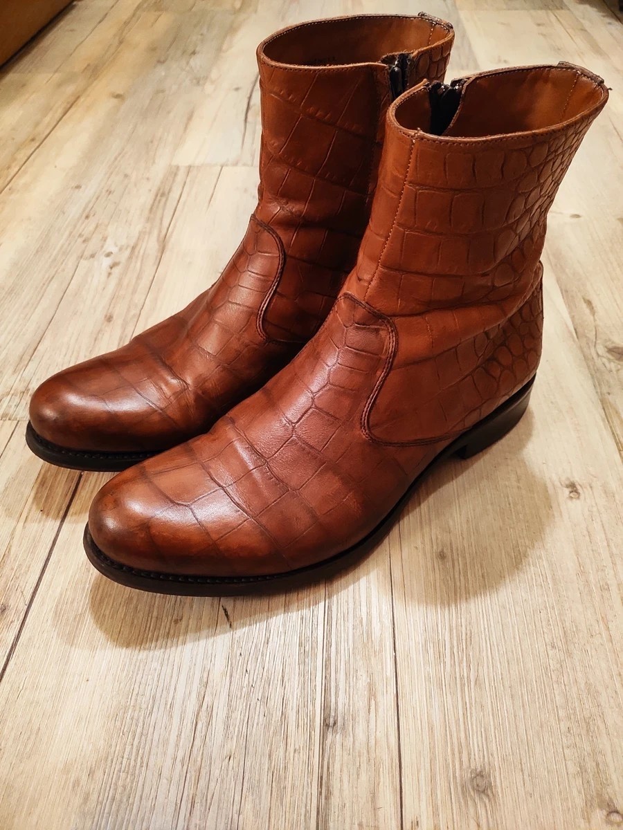 Jean Baptiste Rautureau - Croco brown sidezips.Like Saint Laurent or isaac Sellam - 3
