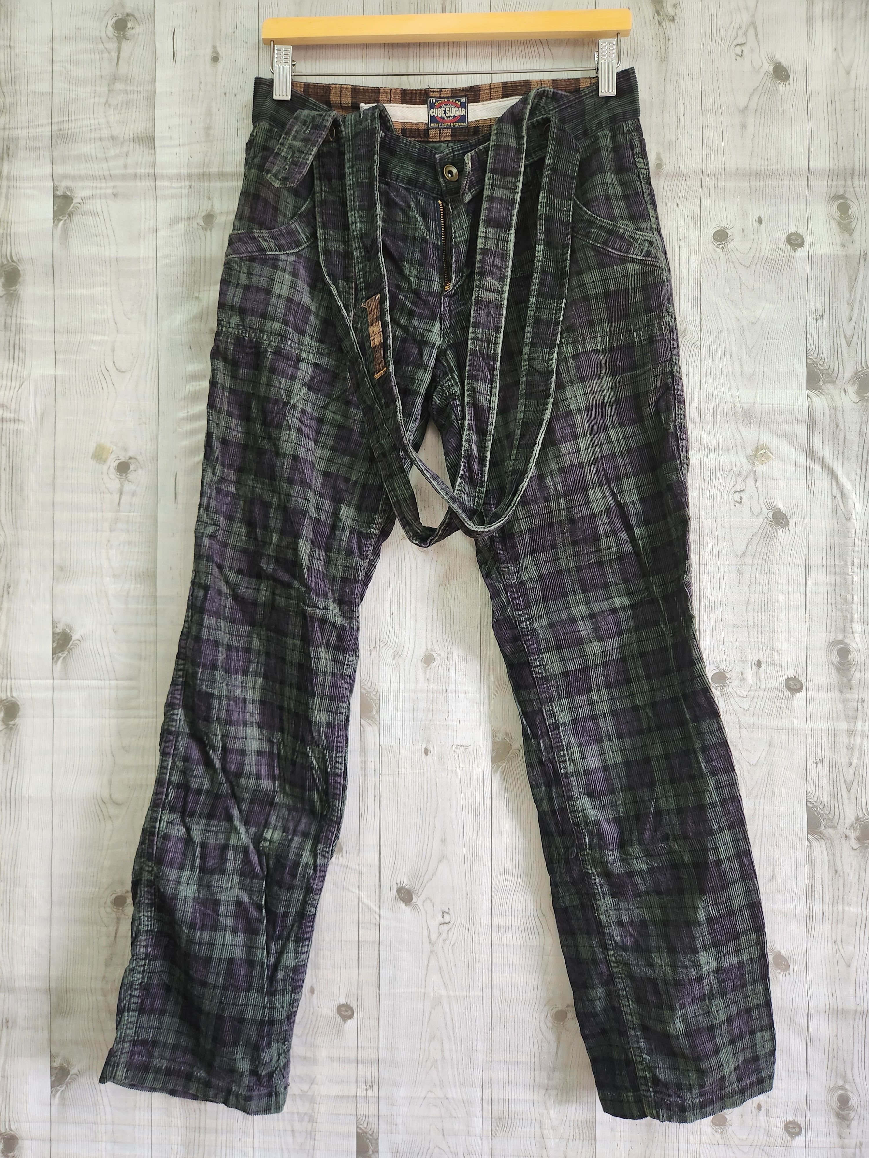 Vintage Workwear Cube Sugar Denim Checkered Jeans - 1