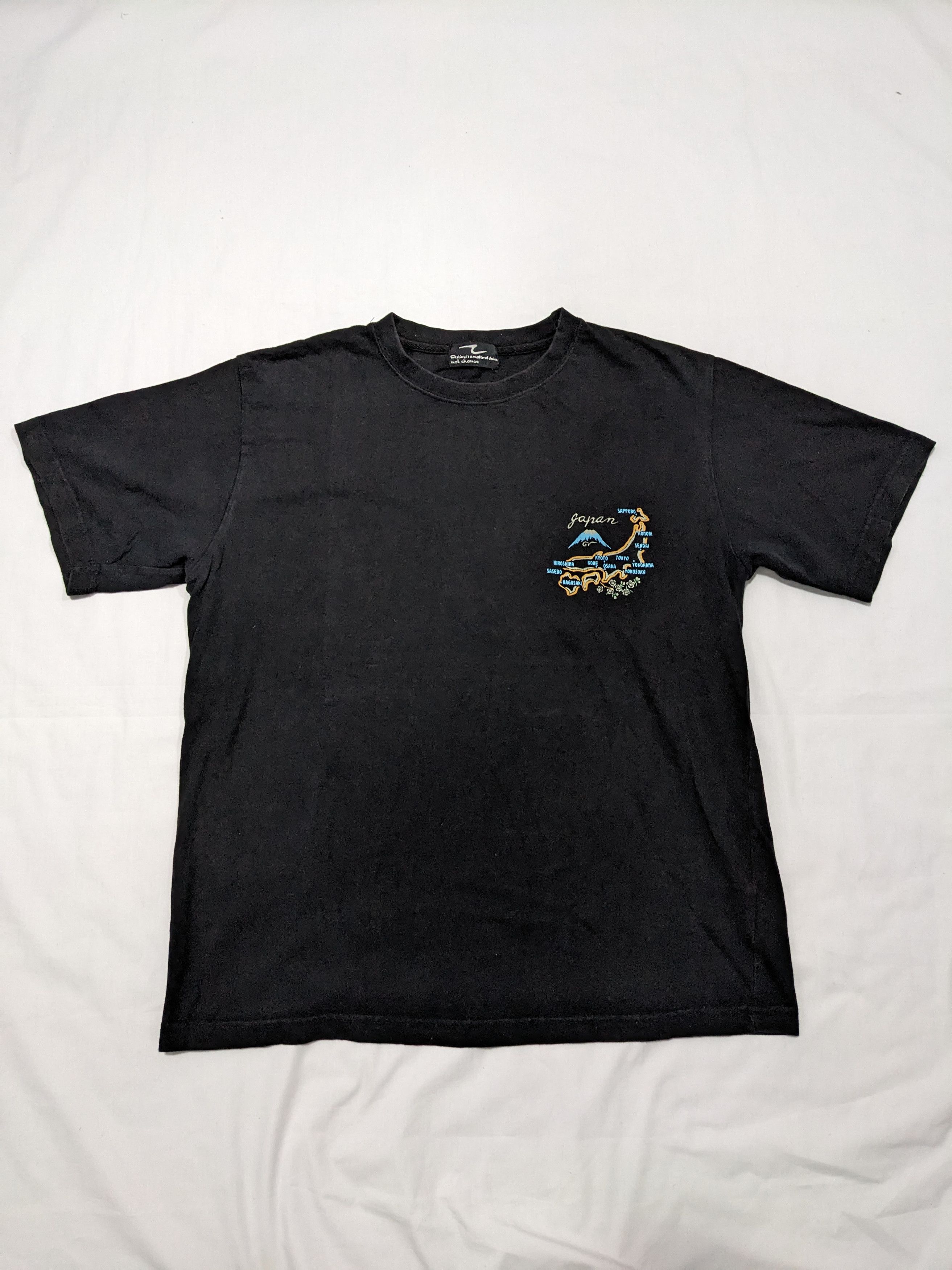 Japanese Brand - Japan Map Black Sukajan T-Shirt Back Hit - 4