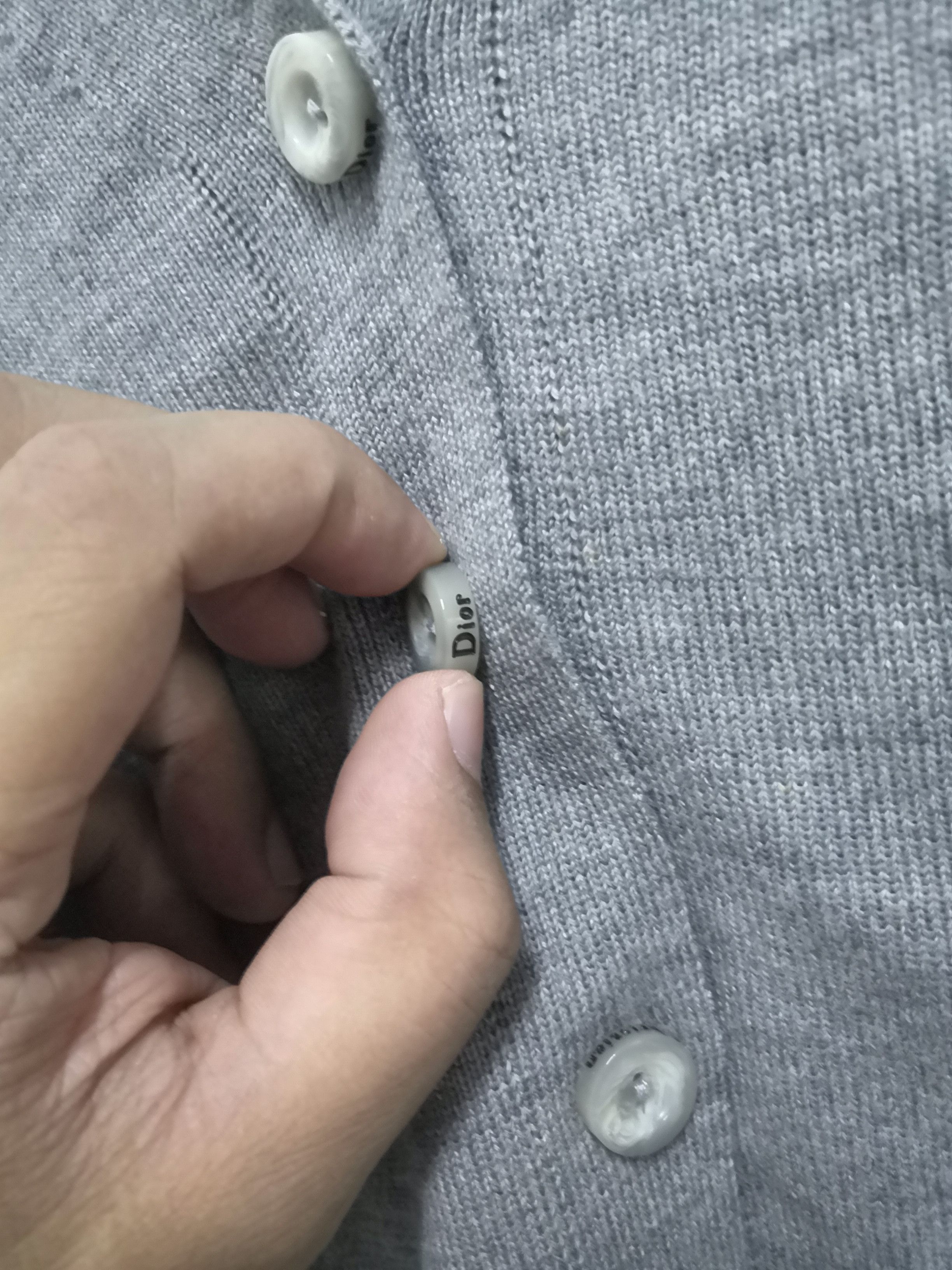 Christian Dior Gray Spellout Button Jacket - 4