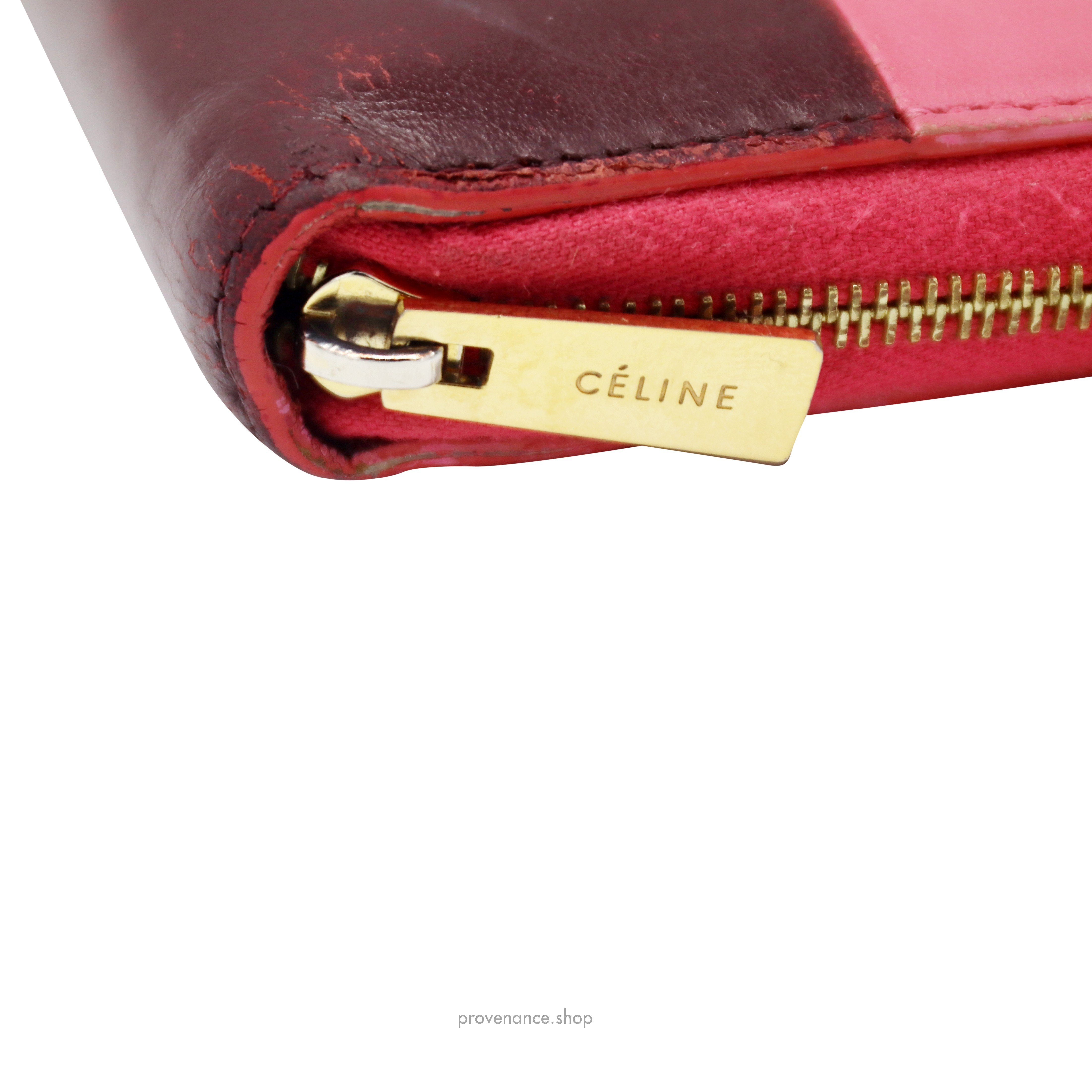 Celine Multifunction Zip Wallet - Pink/Burgundy - 5
