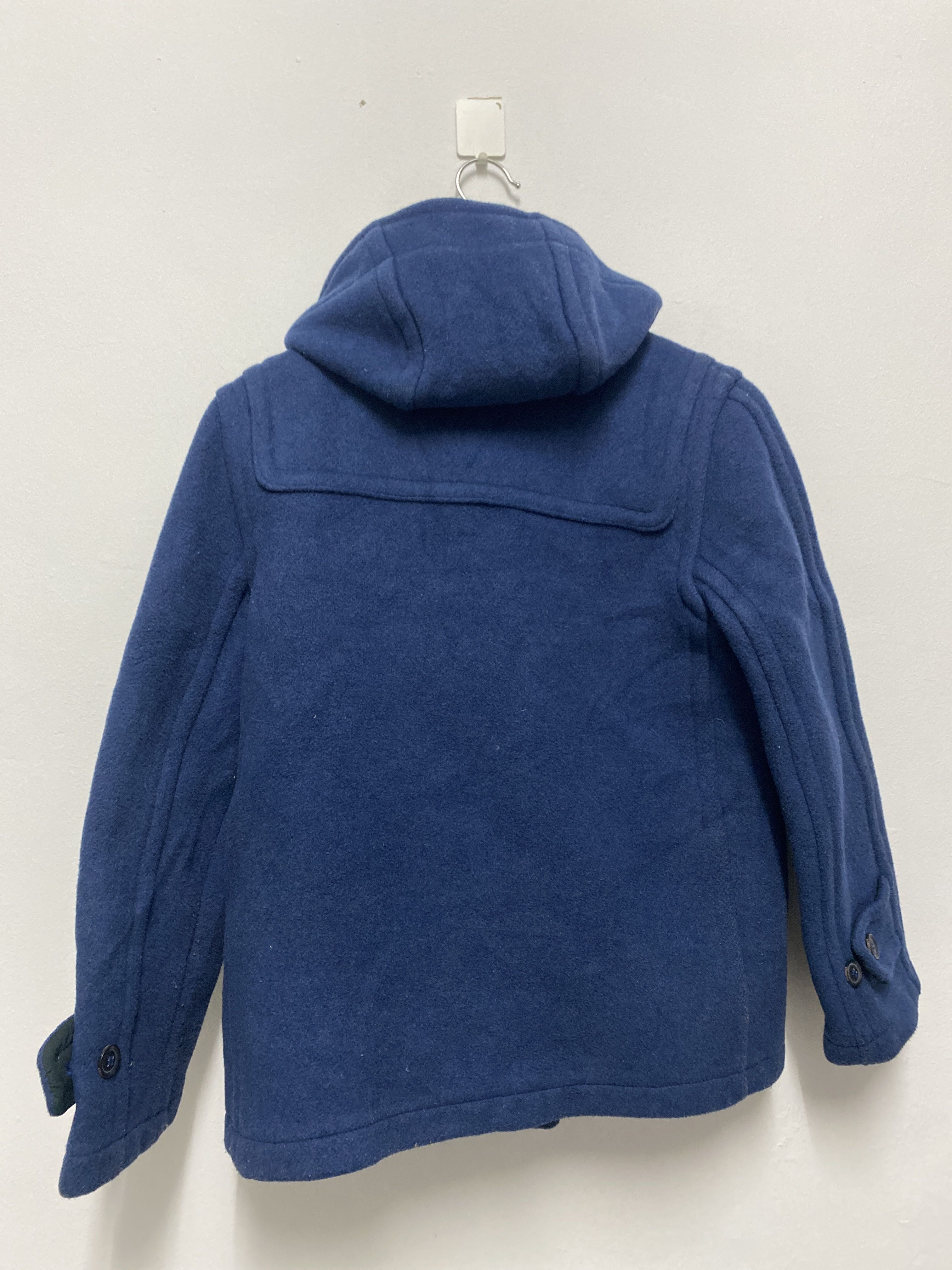 London Tradition Made in England Wool Duffle Coat Blue Toggle Jacket - 3