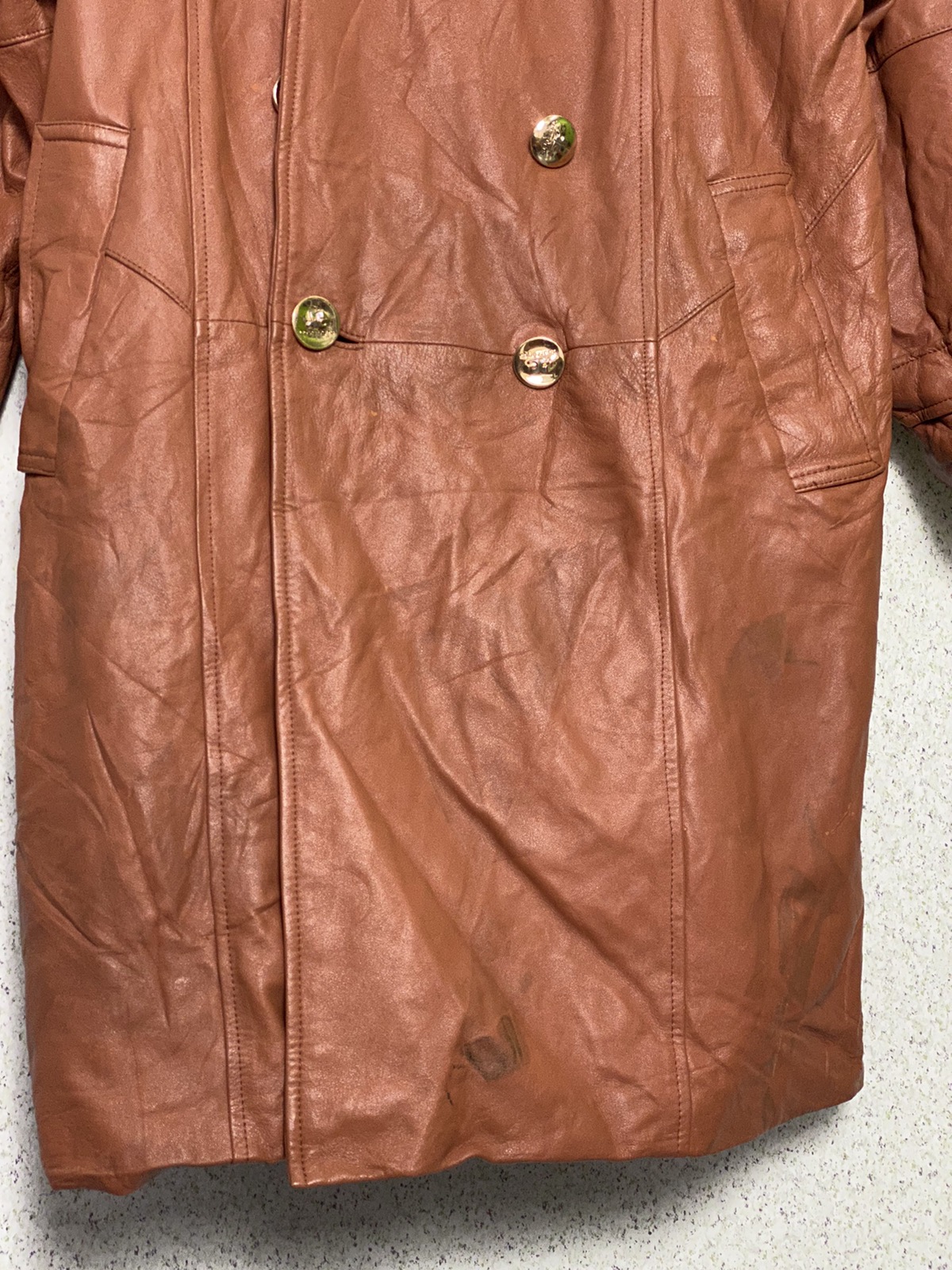 Japanese Brand - Vintage Courreges Trench Coat Leather Long Jacket - 4