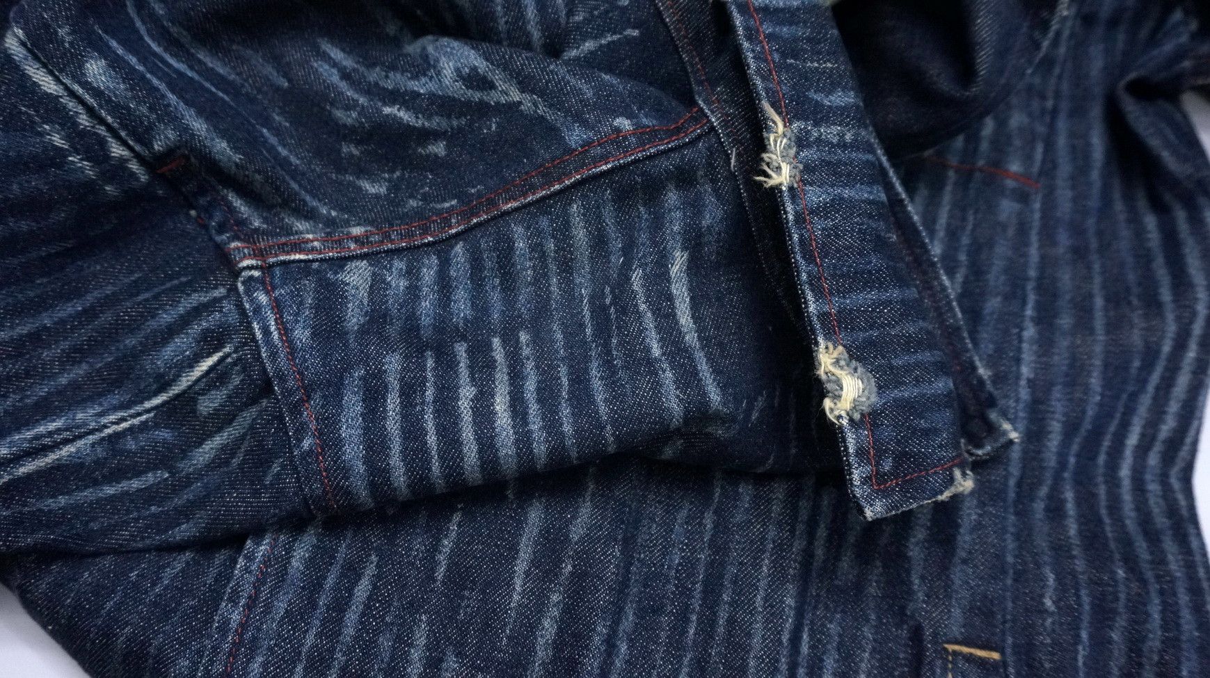 Distressed Denim - Japan Striped Indigo Jacket Kapital Inspired - 10