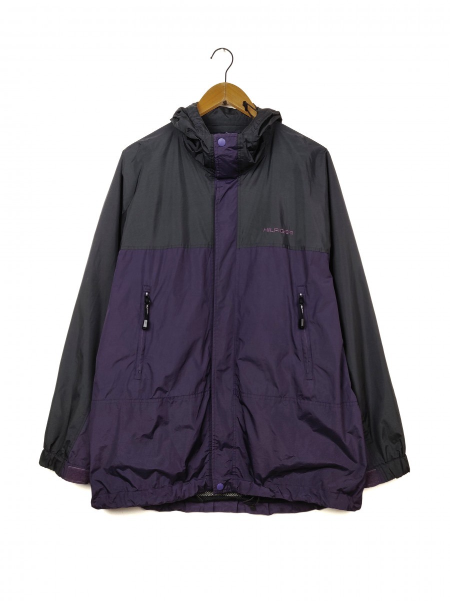 Purple - Two Tone Windbreaker Sweater Jacket - 1