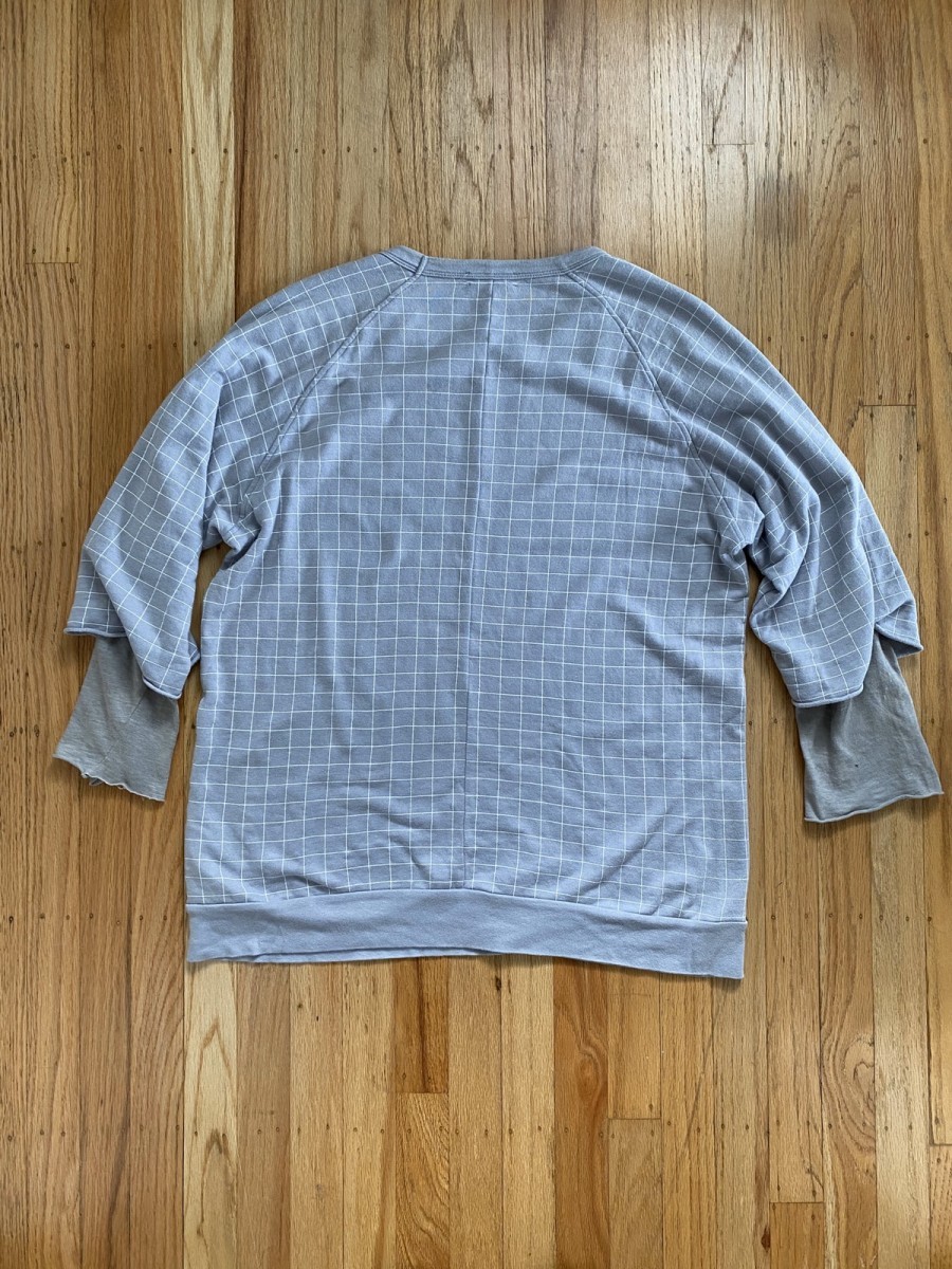 Check Grid 3/4 Sleeve Top - 2