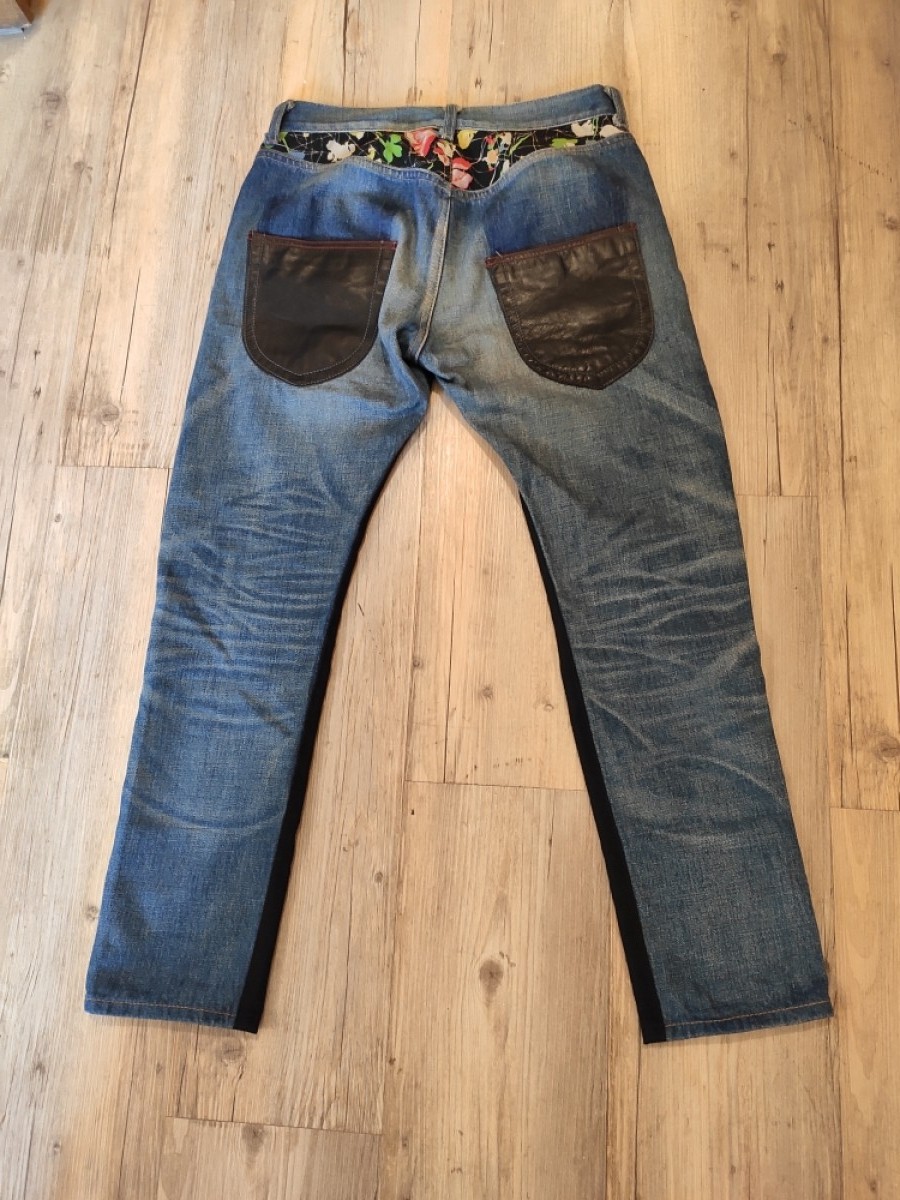 Junya Watanabe - Patchworn criopped wool & denim pants - 2