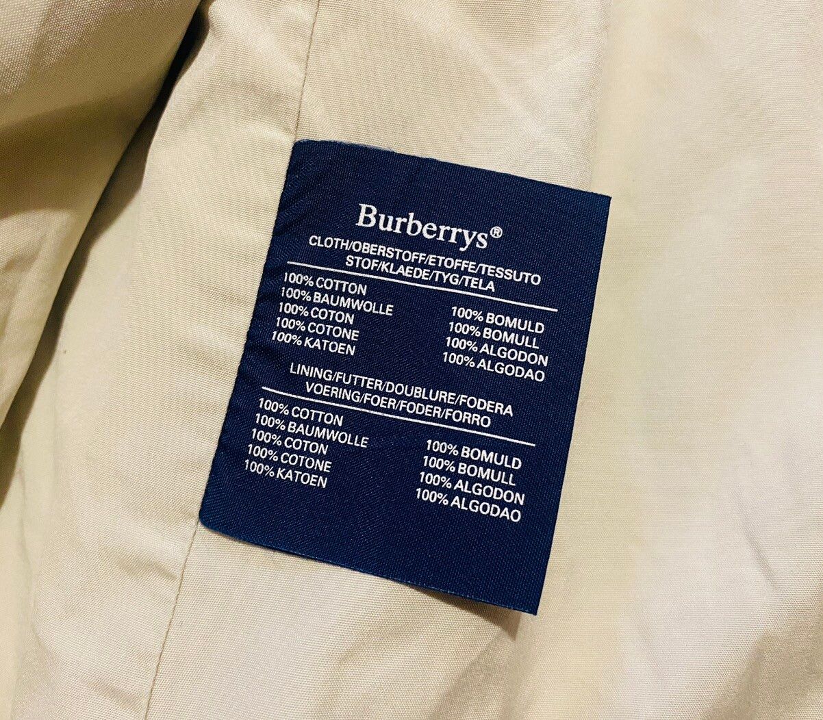 Burberry Vintage Trench Long Coat Cotton Beige Men’s S - 17