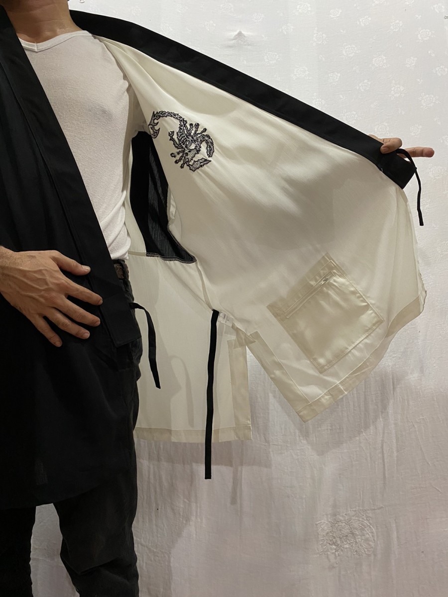 Japanese Brand - Modern Kimono Cardigan Embroidery Scorpion Logo - 16