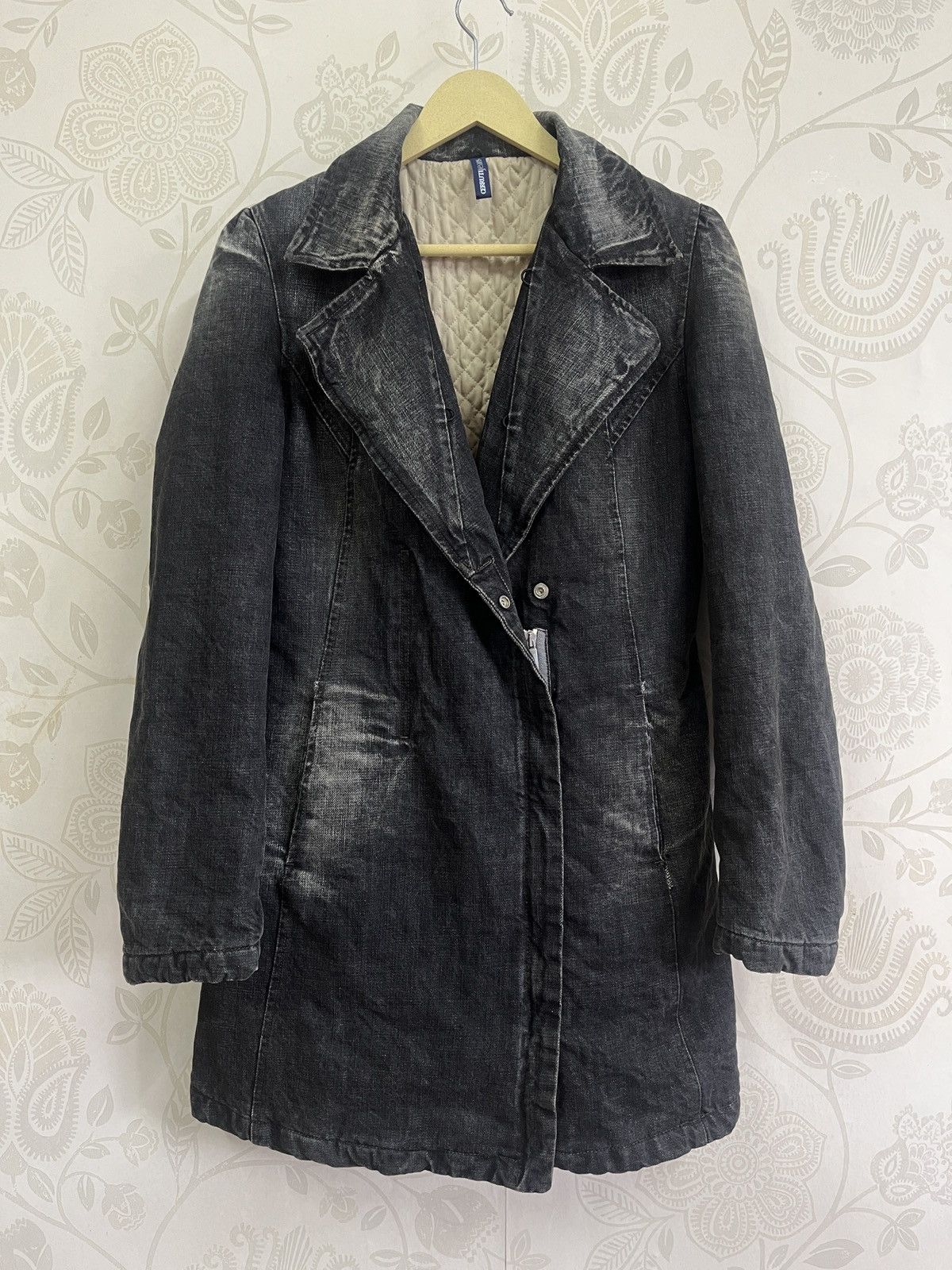 Black Vintage Cerruti Jeans Quilted Italian Jacket - 3