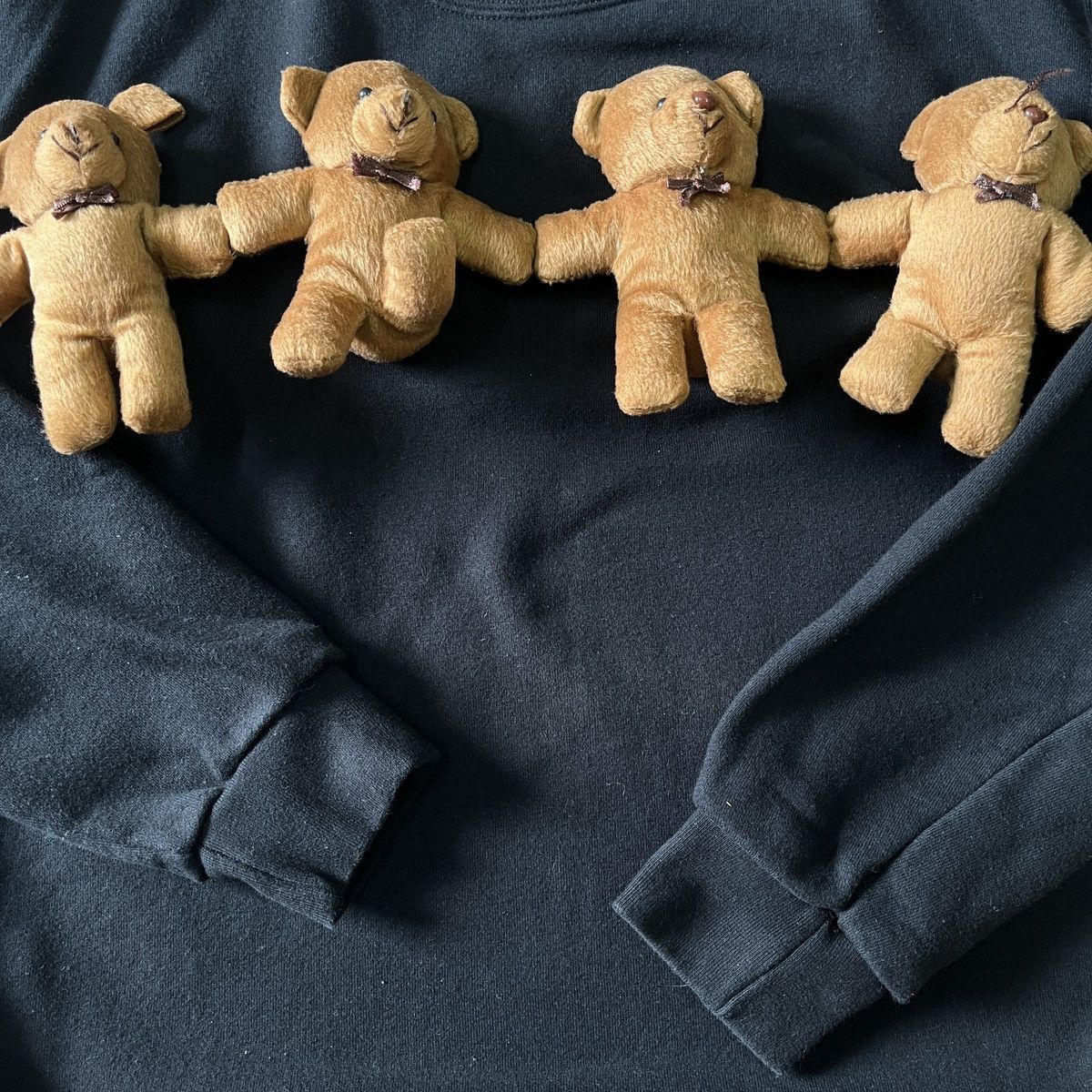 Designer - Rare Mini Teddy Bear Distressed Black Crewneck Sweater - 12