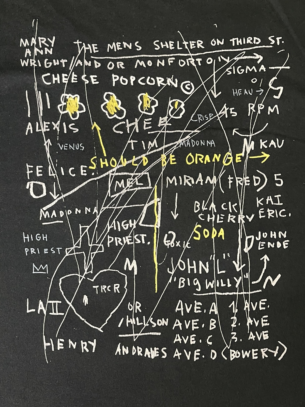 Jean Michel Basquiat - VINTAGE 90S JEAN MICHEL BASQUIAT BARBEQUE ART TEE - 1
