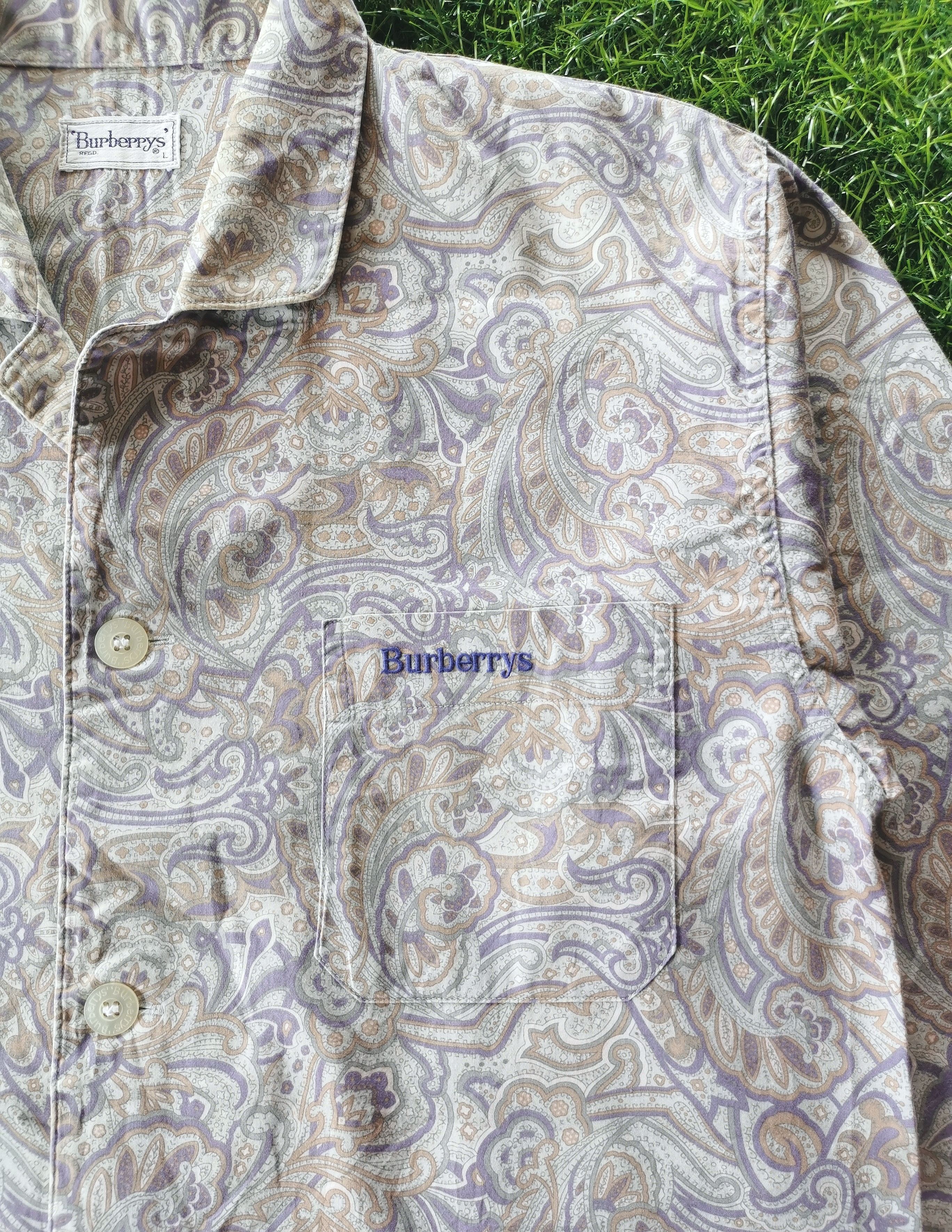 Vintage Burberrys Paisley Button Shirts Burberry - 3