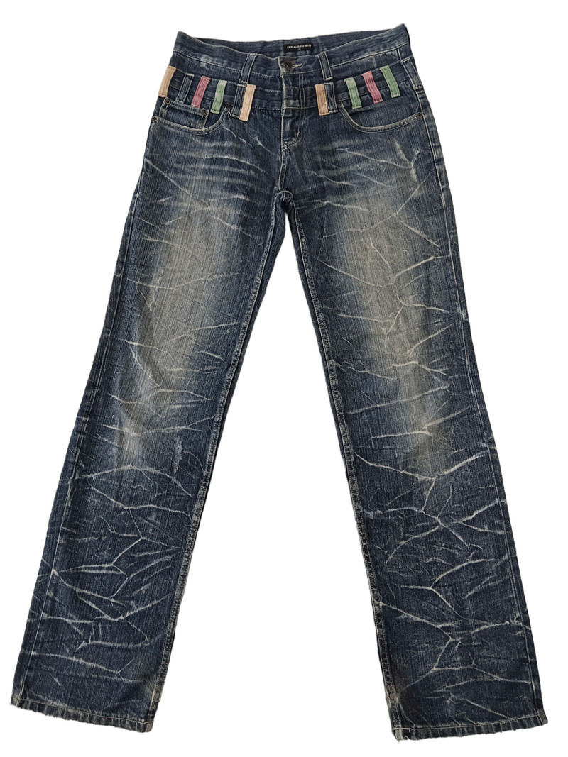 If Six Was Nine - Nylaus Double Waist Distressed Denim - 1