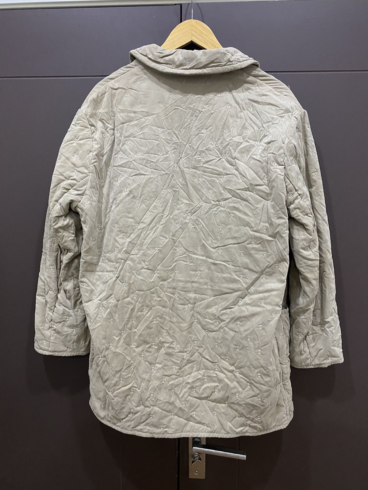 Authentic Hermès Jacket Beige Quilted France 42 Coat - 14