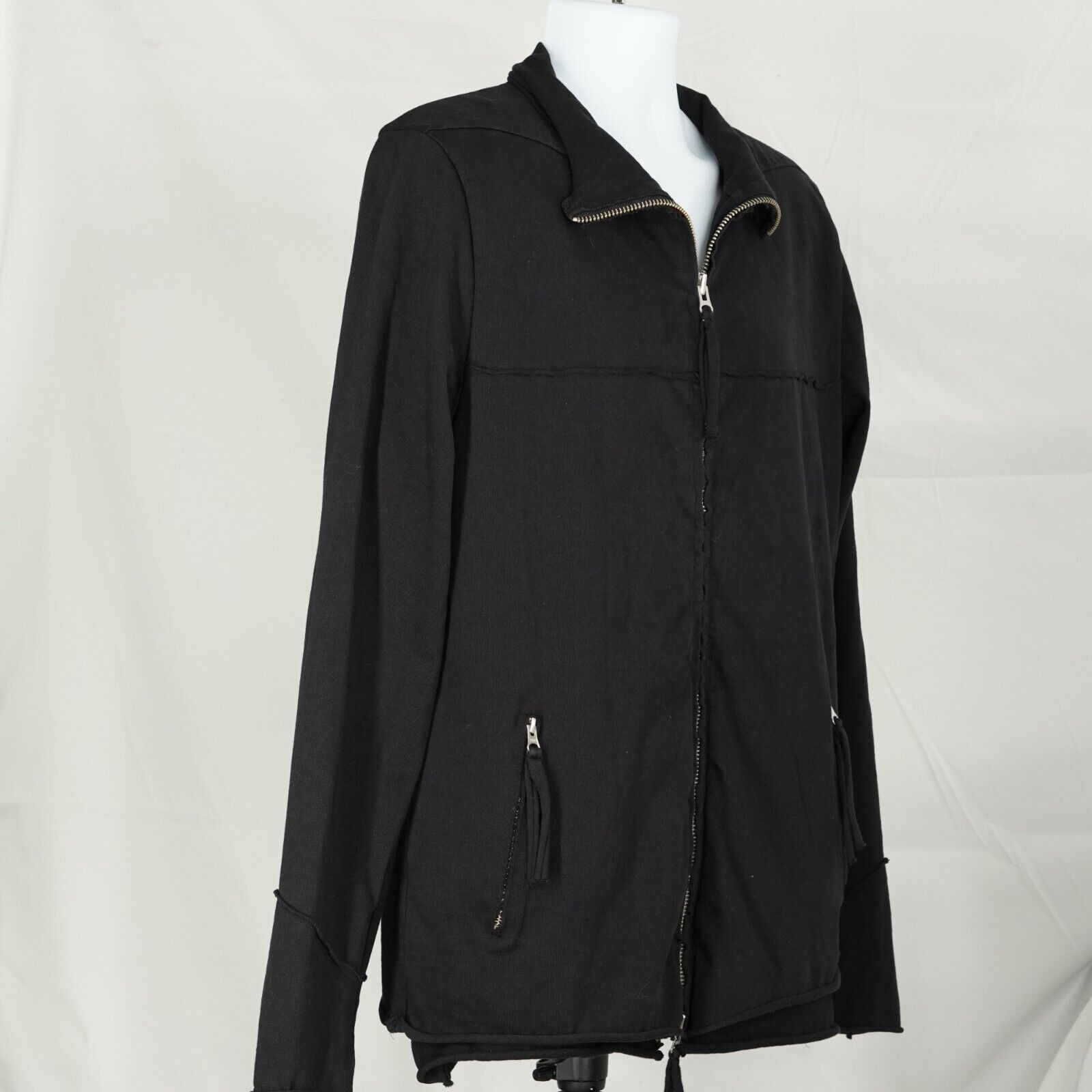 Thom Krom - Thom Krom Casual Black Zip Jacket Raw Zipper Style - 9