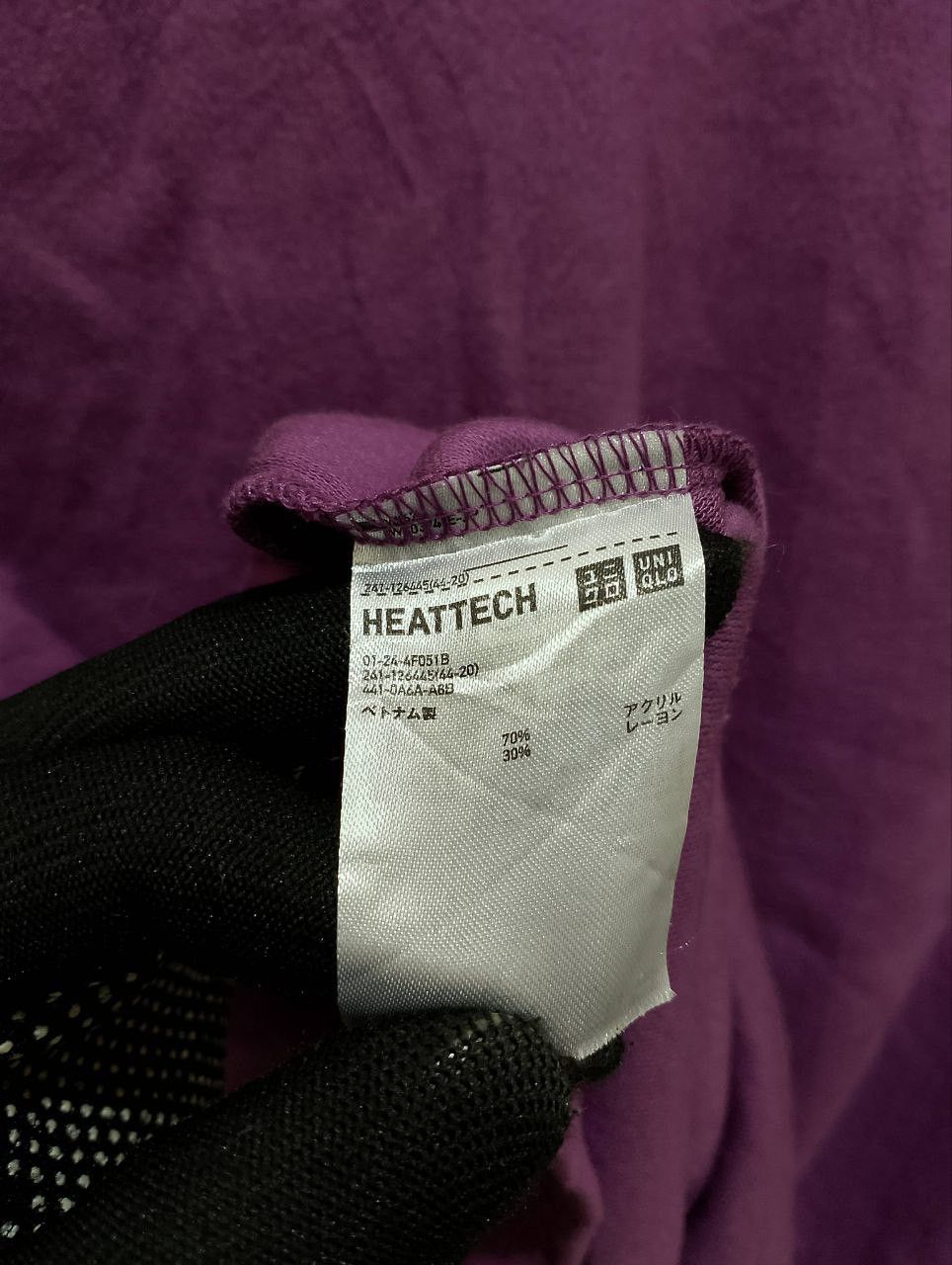 Uniqlo Heattech Purple Turtleneck Long Sleeve Tee - 6