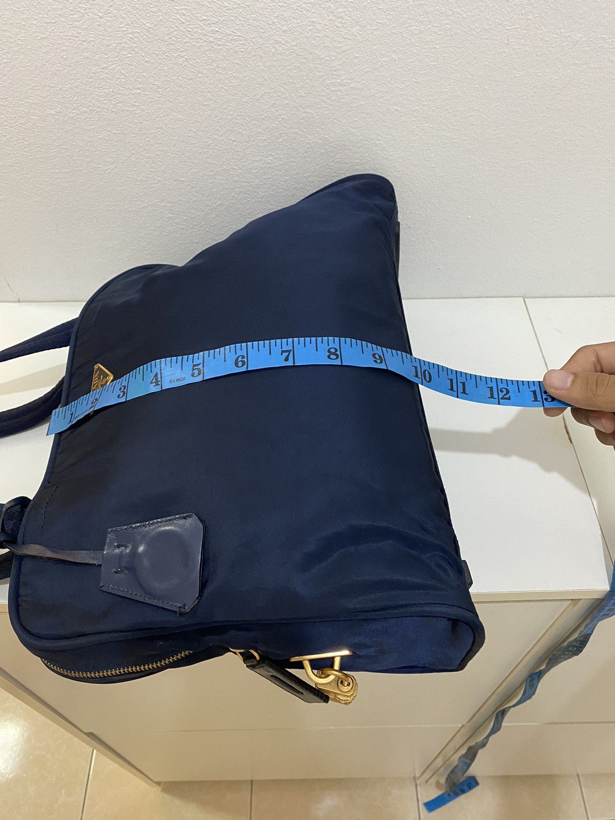 Prada Tessuto Nylon Navy Blue Handbag - 10