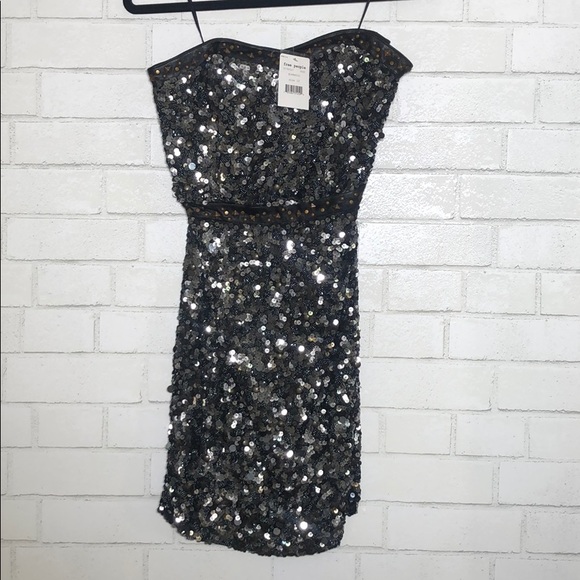 Free People Beads + Leather Strapless Sequin Dress - 5