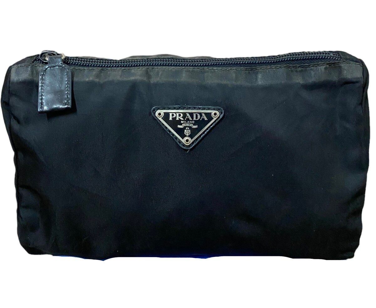 Authentic🌑Prada Clutch Bag Black Synthetic - 2